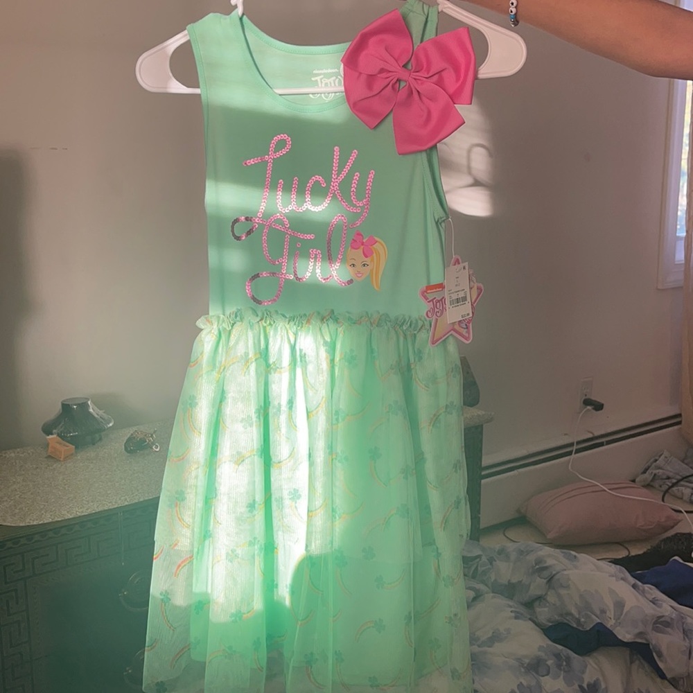 Green kids dress
